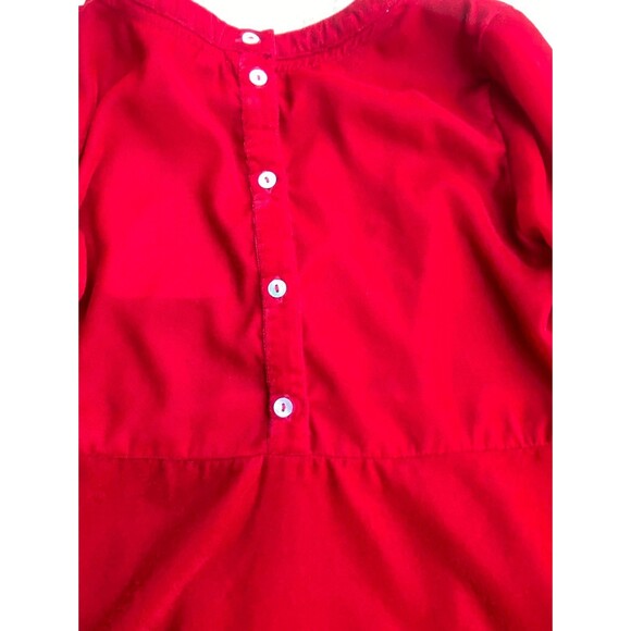 Girls Red Velvet Embroidered Dress Bell Sleeve Size 7/8 Easter Christmas Holiday - Picture 12 of 12